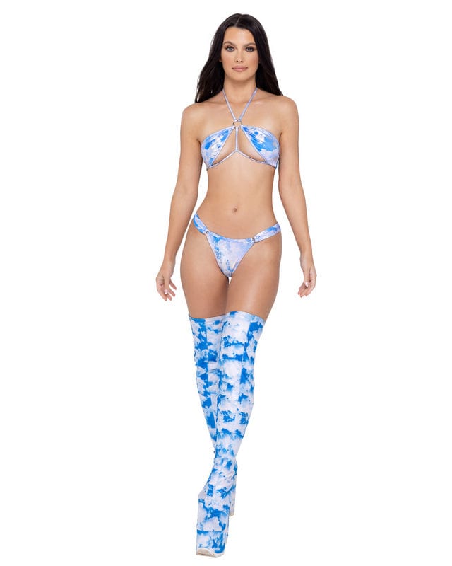 Roma Cloud Print Tie Top Festival Ravewear 2023 Sexy Cloud Print Tie Top Festival Ravewear Apparel & Accessories > Clothing > One Pieces > Jumpsuits & Rompers