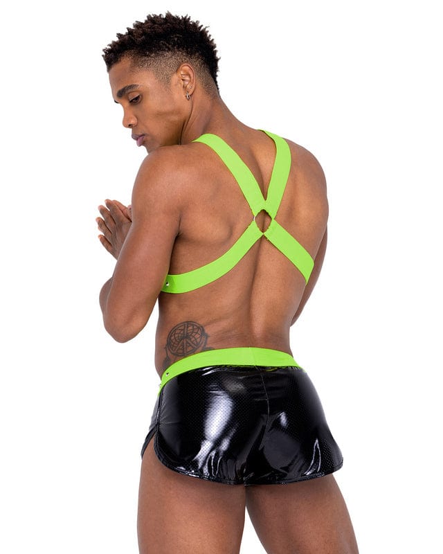 Roma Green Men’s Neon Ring Detail w/ Stud Detail Glow In The Dark Harness 2023 Sexy Green Men’s Neon Ring Detail Stud Glow Dark Harness Apparel &amp; Accessories &gt; Clothing &gt; Shirts &amp; Tops