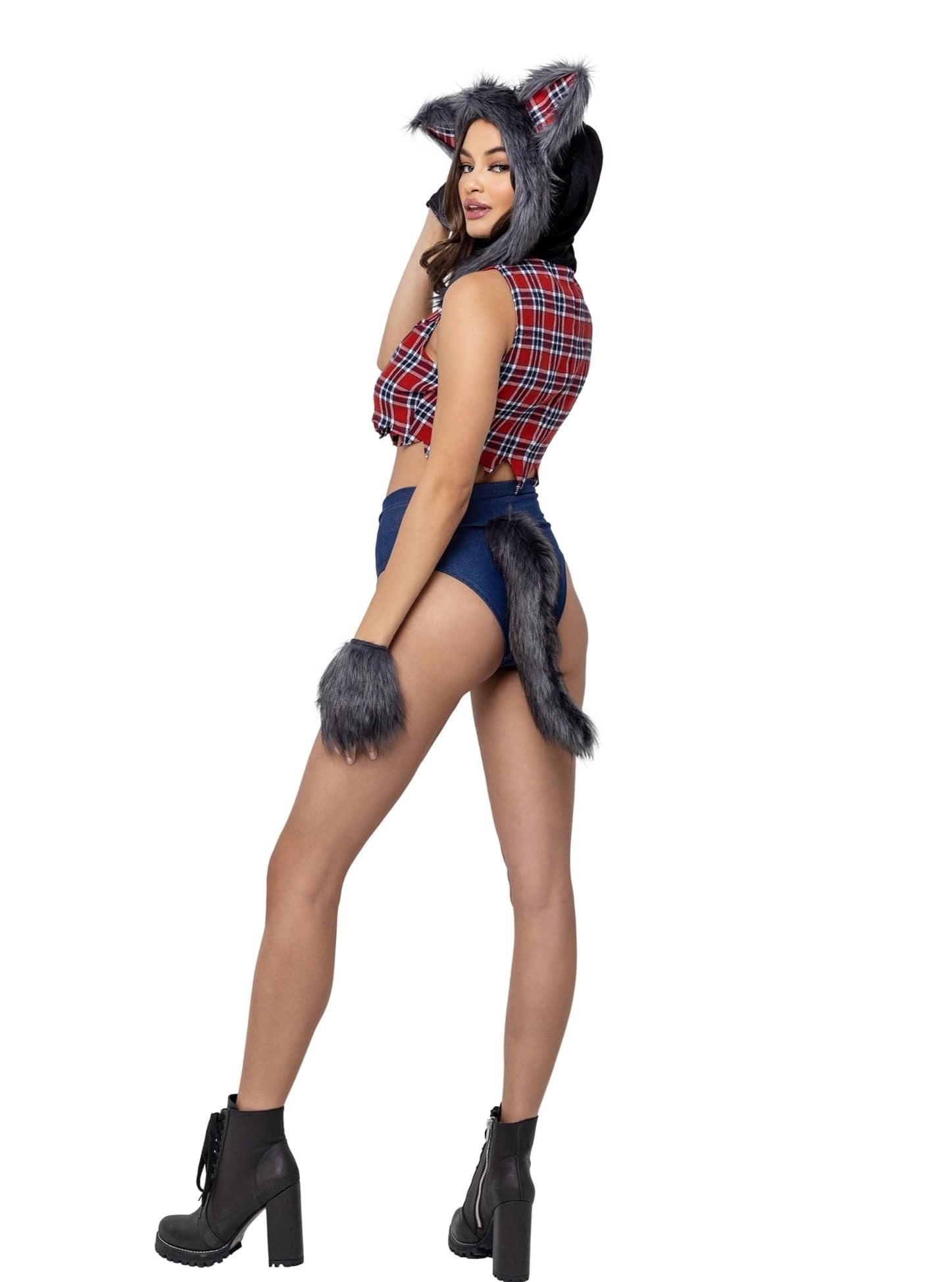 Roma 3 Pc Sultry Shewolf Halloween Cosplay Costume 2023 Sexy 5 Pc Retro Rollerblade Doll Cosplay Costume Outfit Apparel & Accessories > Costumes & Accessories