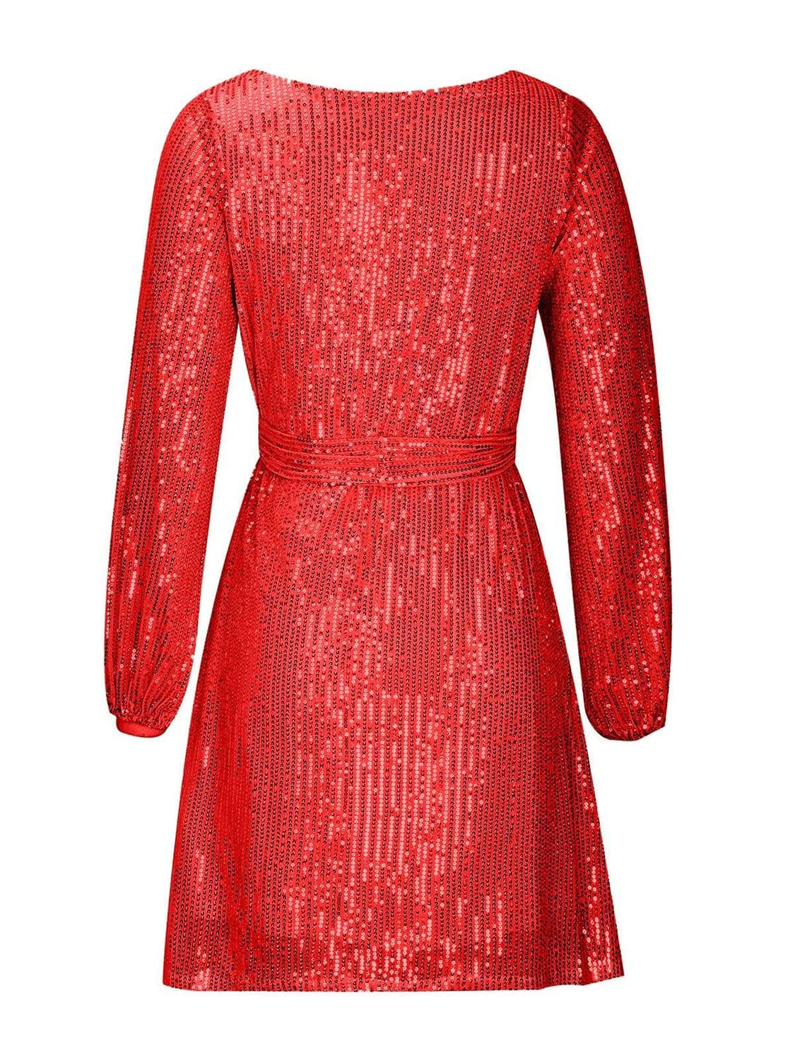 Trendsi Sequin Tie Waist Long Sleeve Mini Dress Sequin Tie Waist Long Sleeve Mini Dress Apparel & Accessories > Clothing > Dresses