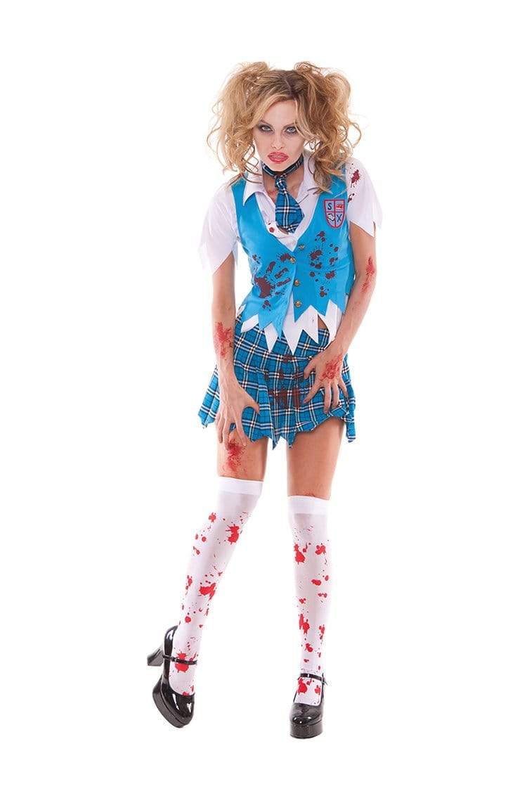 Elegant Moments White / One Size White Zombie Thigh High Blood Splatter Stockings Costume SHC-1872-EM Apparel & Accessories > Clothing > Pants