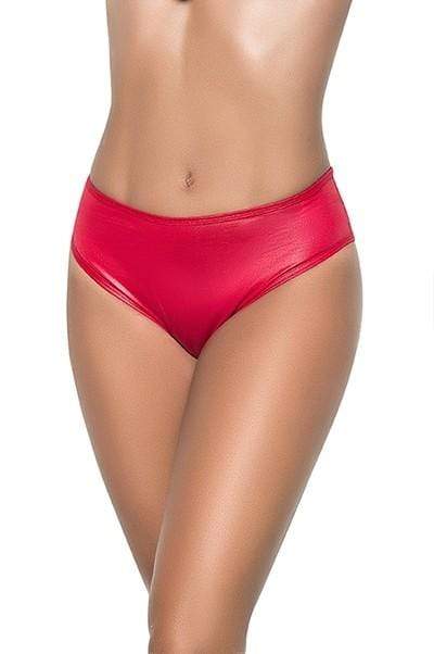 mapale S/M / Red Red Wet Look High Waist Ruched Back Panty (Black Colors Available) SHC-3038-RED-SM Apparel & Accessories > Clothing > Underwear & Socks > Underwear