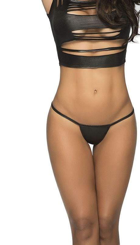 Black Y-Back Thong (Many colors available) mapale- SoHotClubwear