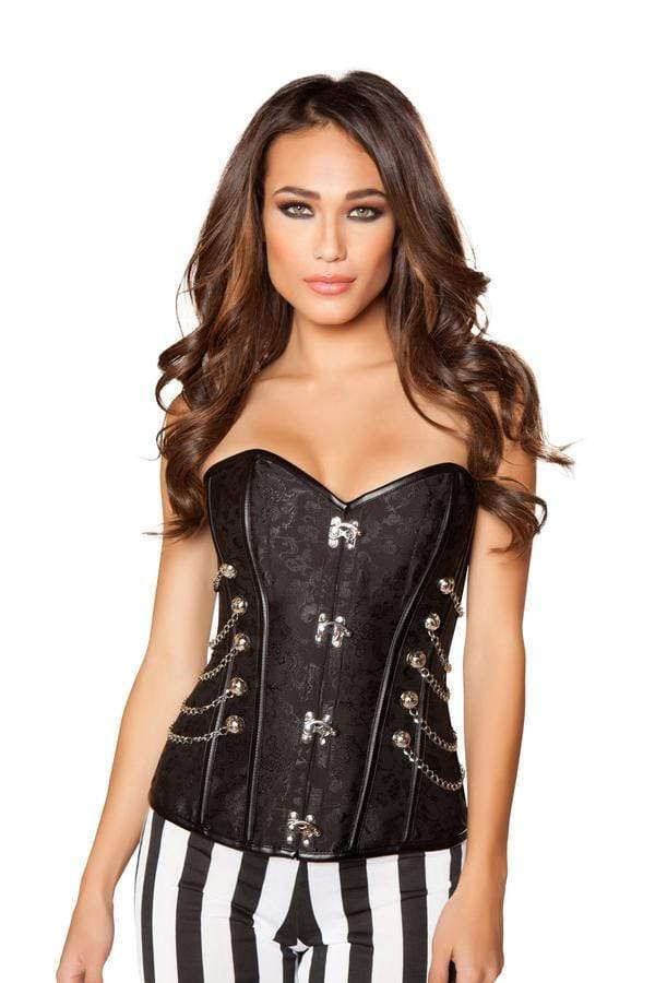 Roma Black / Small Black Elegant Corset w/ Front Clasp (Brown/Bronze is also available) SHC-4565-BLACK-S Apparel &amp; Accessories &gt; Clothing &gt; Shirts &amp; Tops