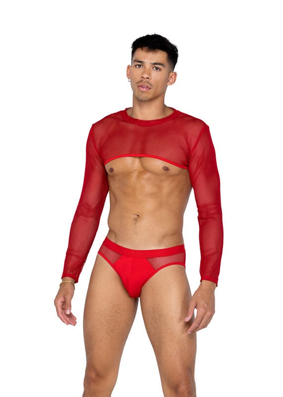Sexy Black Red Mens X-Posed Mesh Crop Top Lingerie Sexy Black Red Mens X-Posed Mesh Crop Top Lingerie
