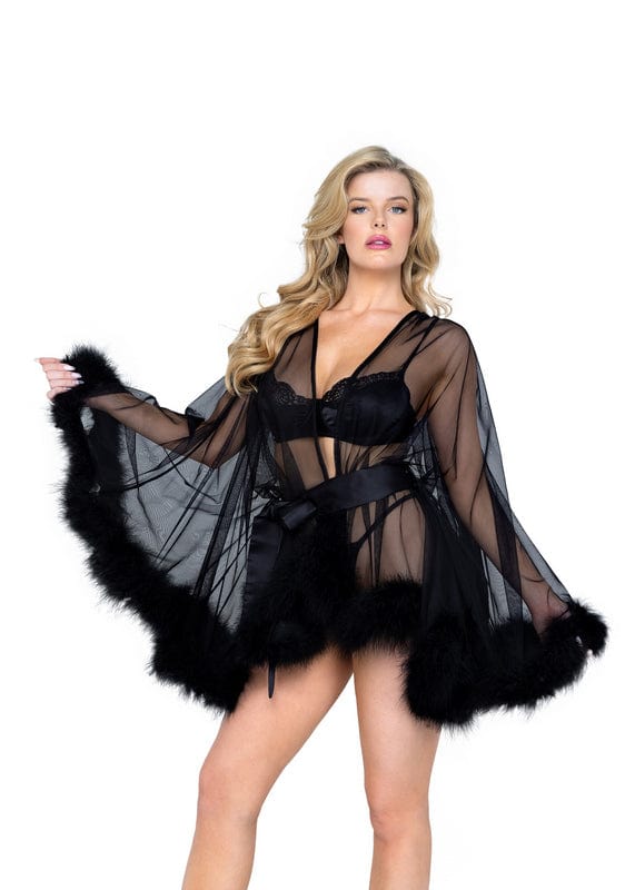 Sexy Black Mesh Hollywood Glam Luxury Mini Robe Lingerie Sexy Black Mesh Hollywood Glam Luxury Mini Robe Lingerie