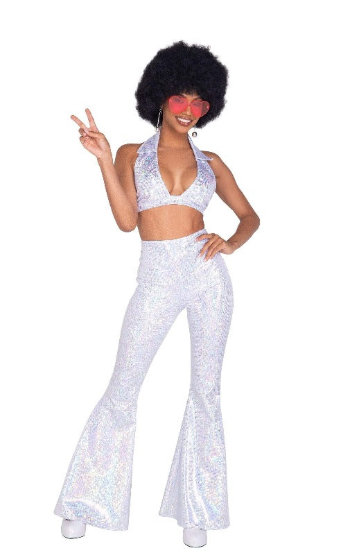 Roma 2pc Disco Fever Halloween Cosplay Costume 2021 Women's 80's Glam Workout Babe Halloween Roma Costume 5066 Apparel & Accessories > Costumes & Accessories