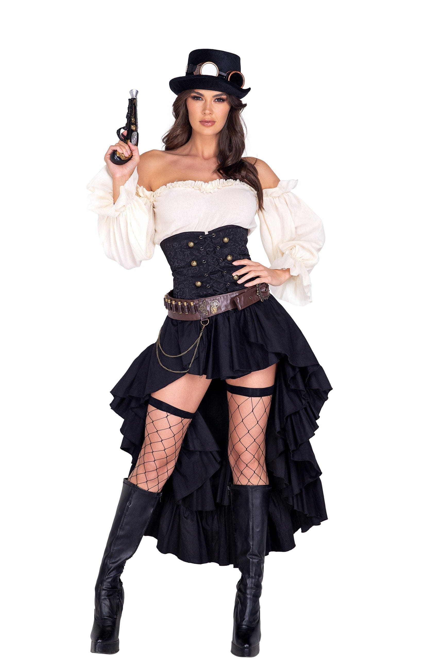 Roma 6 pc. Steampunk Suductress Halloween Cosplay Costume 2021 2pc Playboy Vampire  Halloween Cosplay Roma Costume PB115 Apparel & Accessories > Costumes & Accessories