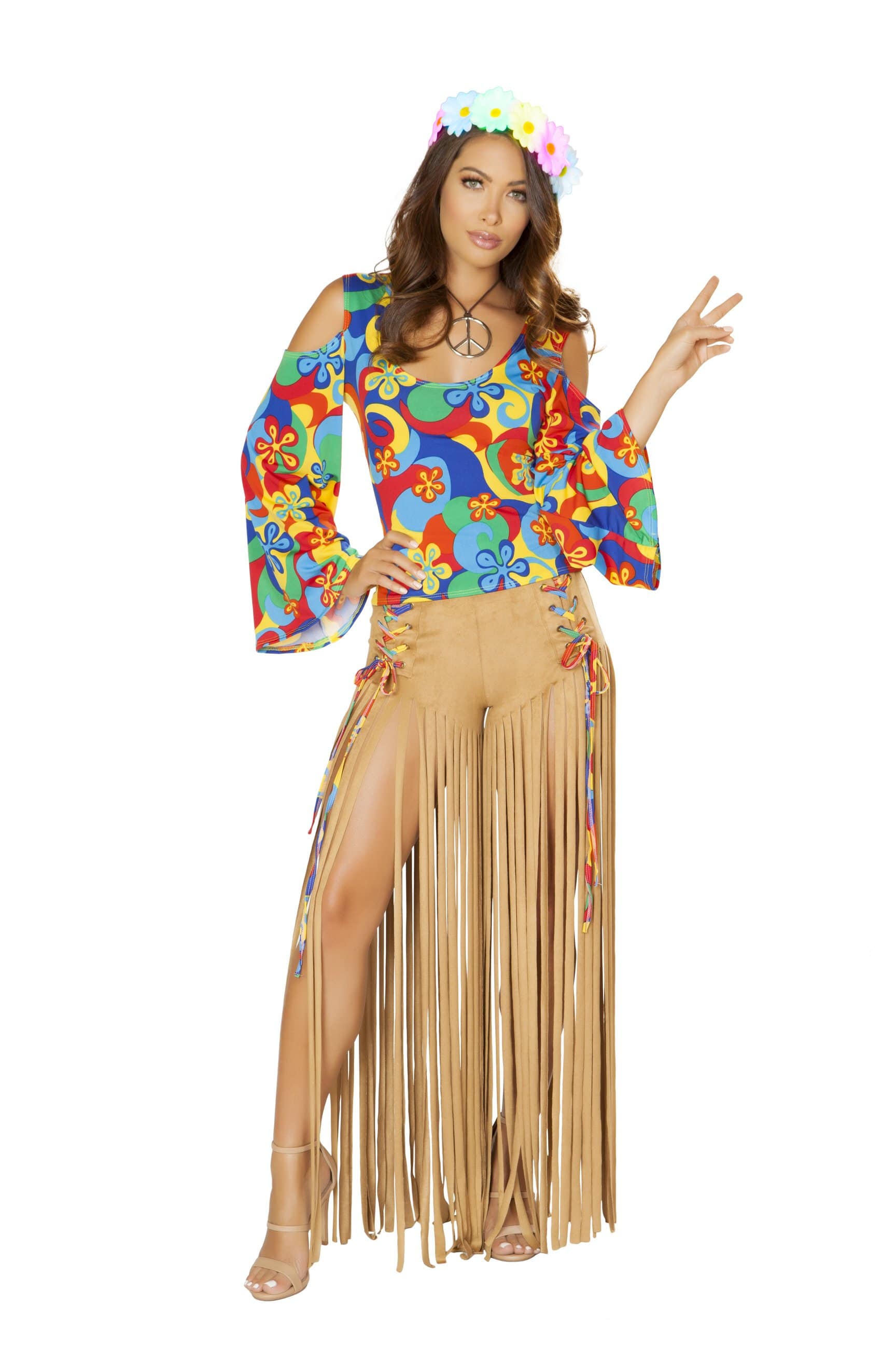 Roma Small / Multicolor 2pc Hippie Princess SHC-4881-S-R Apparel & Accessories > Costumes & Accessories > Costumes