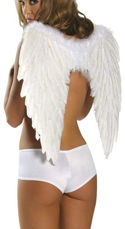 Roma OS / White Black Feather Wings (White also available) SHC-1361-OS-WHT-R Apparel &amp; Accessories &gt; Costumes &amp; Accessories &gt; Costumes