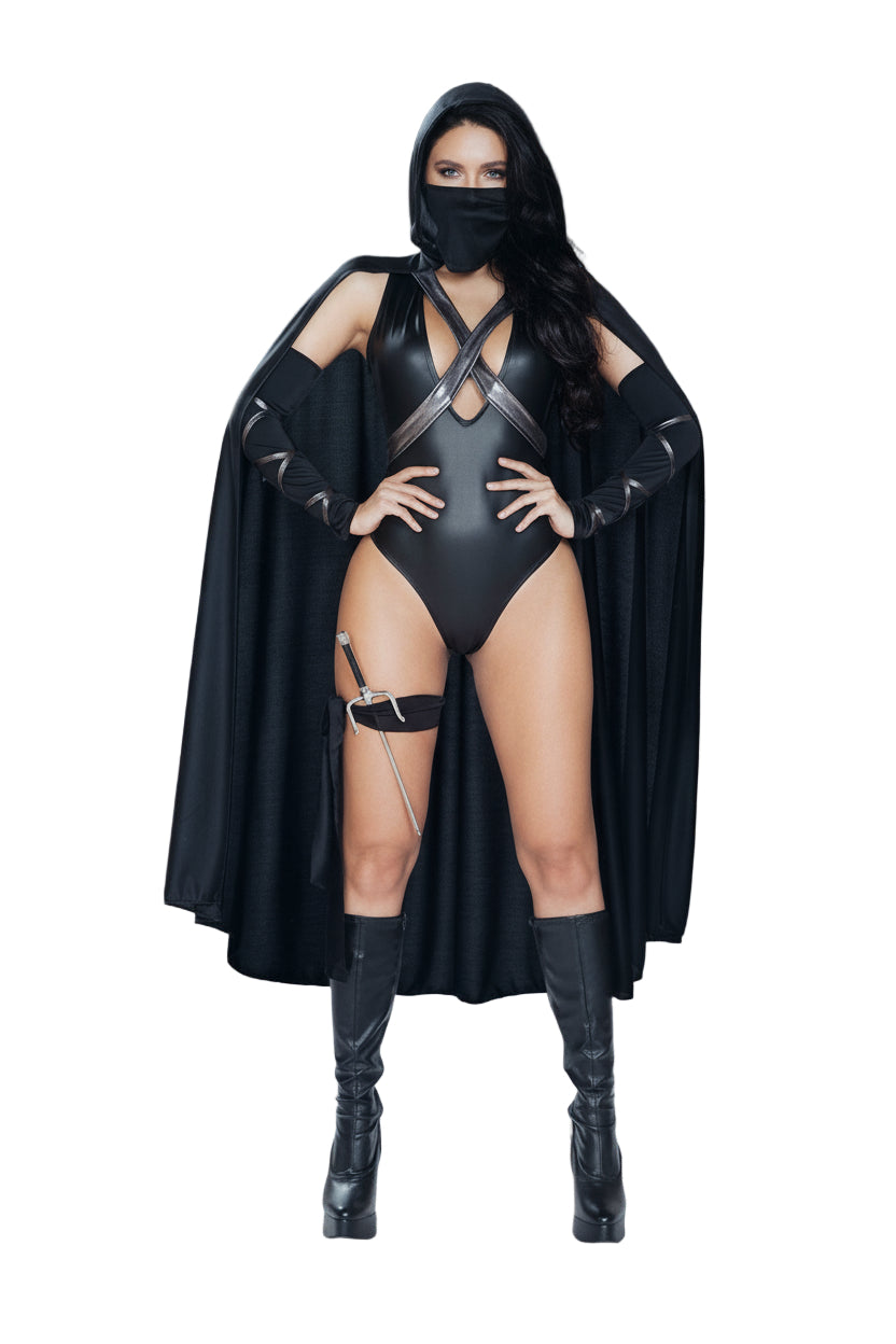 Roma S/M / Black Five Piece Ninja Villain SHC-4898-S/M-R Apparel & Accessories > Costumes & Accessories > Costumes