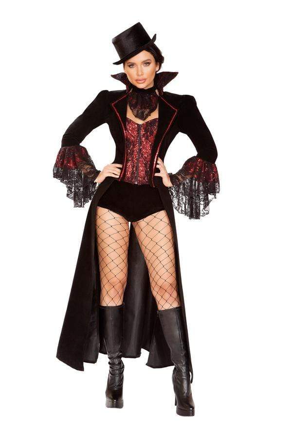 Roma Small / Black Black Four Piece - The Lusty Vampire SHC-4909-S-R Black Four Piece - The Lusty Vampire | Roma 4909 | SHOP NOW Apparel &amp; Accessories &gt; Costumes &amp; Accessories &gt; Costumes