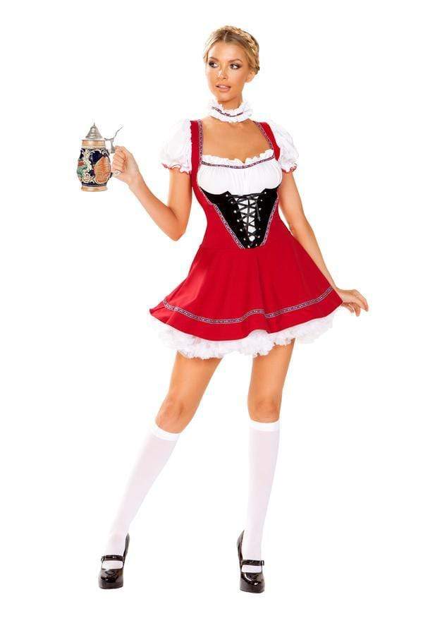 Roma Small / Print Red w/ White Two Piece German Beer Wench SHC-4947-S-R Red w/ White Two Piece German Beer Wench | Roma 4947 | SHOP NOW Apparel & Accessories > Costumes & Accessories > Costumes