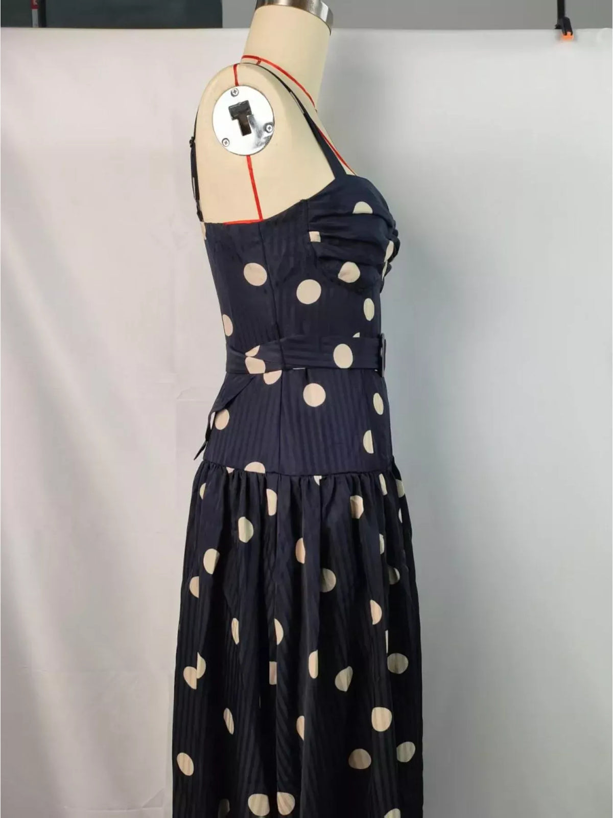 Trendsi Polka Dot Sweetheart Neck Midi Dress Polka Dot Sweetheart Neck Midi Dress Apparel & Accessories > Clothing > Dresses