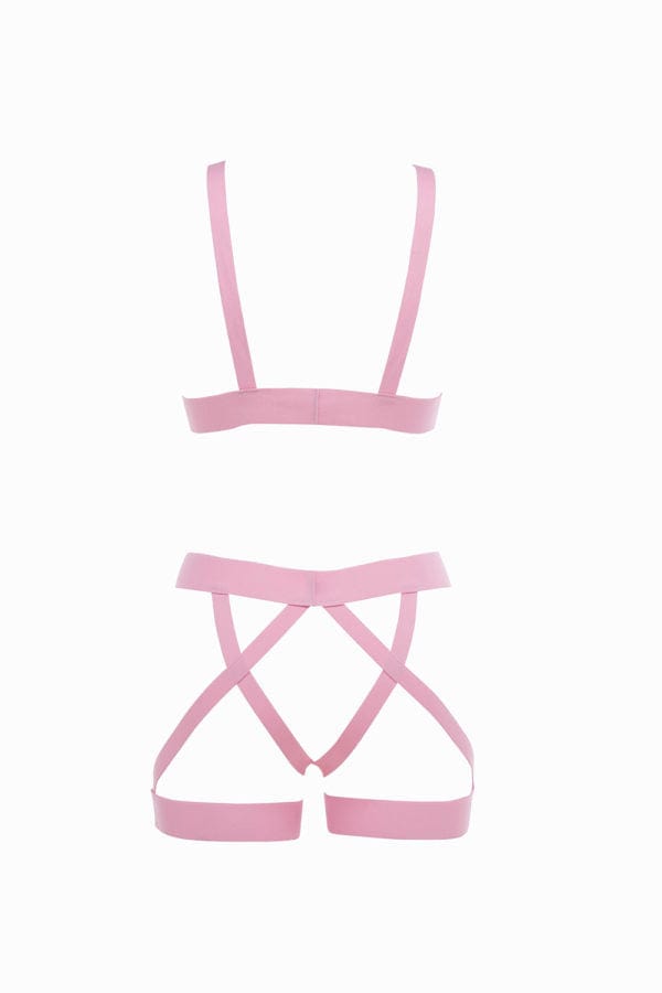 Allure Lingerie Pink / One size Pink &#39;Just a Flirt&#39; Teddy with Wide Elastic, Open Panty Lingerie 4-0013KP 2023 Sexy Pink Just a Flirt Teddy w/ Wide Elastic Open Panty Lingerie Lingerie
