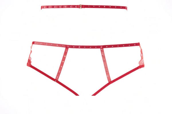 Allure Lingerie Red / One size Red Charlotte Lace Crotchless Garter Panty Lingerie 2-8602R 2023 Sexy Red Charlotte Lace Crotchless Garter Panty Lingerie Lingerie