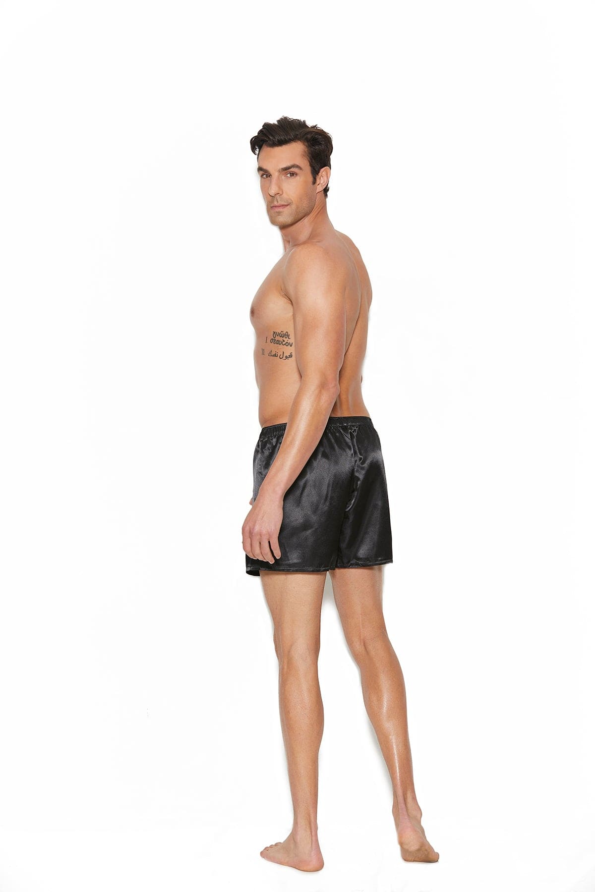 Elegant Moments Sexy Black Charmeuse Satin Unisex Boxer Short Underwear 2022 Men’s Sexy Black Lyrca Boxer Brief Underwear Apparel & Accessories > Clothing > Underwear & Socks > Lingerie