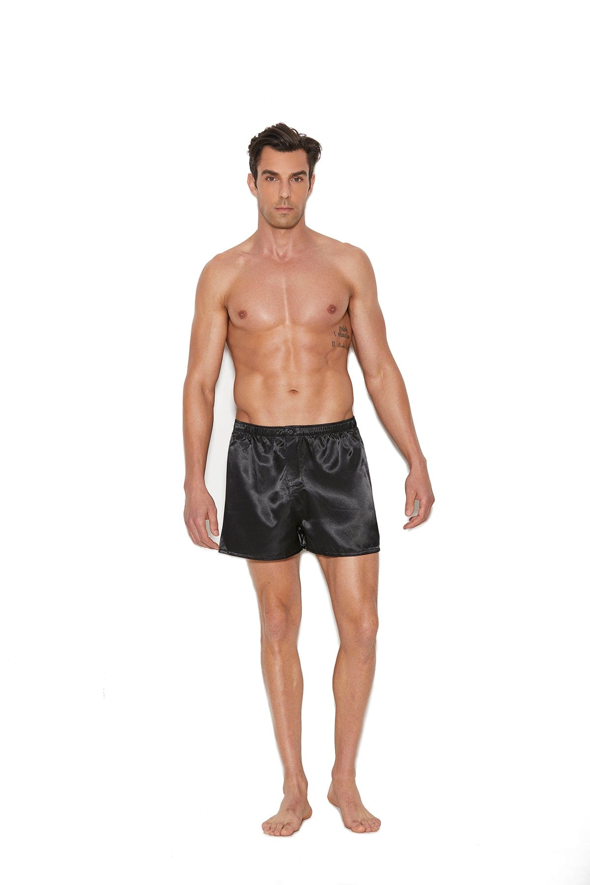 Sexy Black Charmeuse Satin Men Women Boxer Short Underwear Sexy Black Charmeuse Satin Men Women Boxer Short Underwear