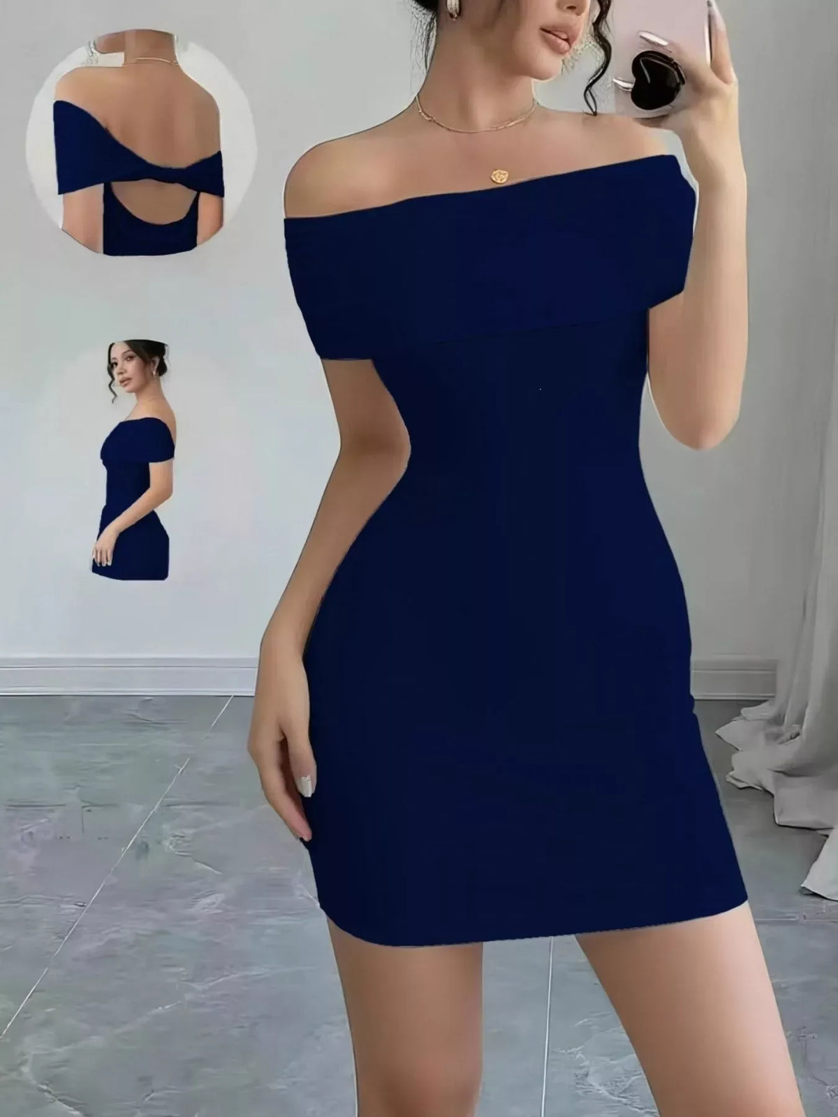 Trendsi Off-Shoulder Bodycon Mini Dress Off-Shoulder Bodycon Mini Dress Apparel & Accessories > Clothing > Dresses