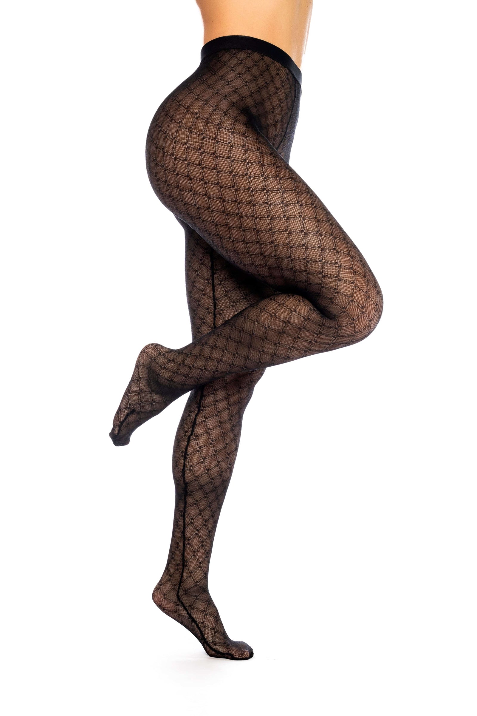 mapale Black Diamond Mesh w/ Waist Band Pantyhose Stockings 2023 Black Red White Mesh Thigh Highs Stockings Apparel & Accessories > Clothing > Pants