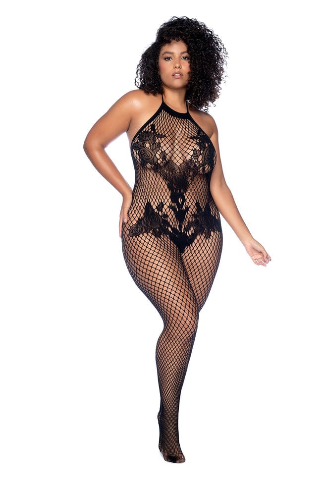 mapale Black / Queen Size Plus Size Black Floral Fishnet Mesh Crotchless Bodystocking SHC-1116X-OSX-BLK-MA Sexy Plus Size Black Floral Fishnet Mesh Crotchless Bodystocking Apparel &amp; Accessories &gt; Clothing &gt; Pants