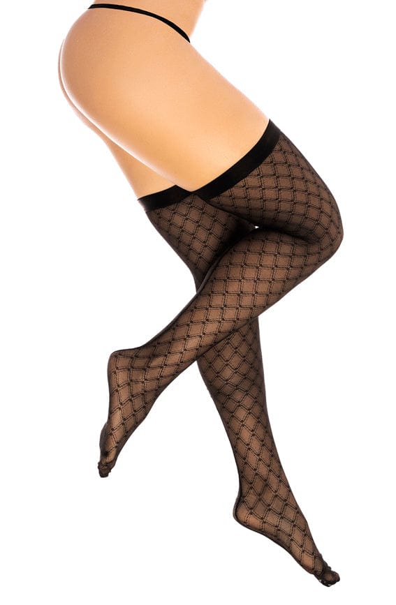 mapale Black / S/M Black Diamond Mesh Thigh High Stockings SHC-1112-S/M-BLACK-MA Sexy Black Diamond Mesh Thigh High Stockings Apparel & Accessories > Clothing > Pants