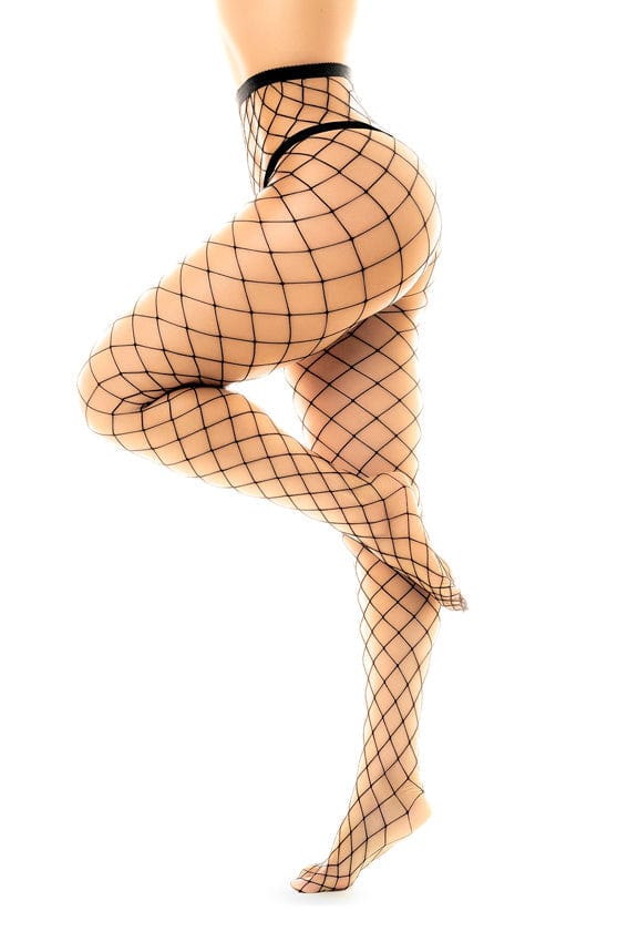 mapale Black / One Size Red Fence Net High Waisted Pantyhose SHC-1106-OS-BLACK-MA Sexy Red Fence Net High Waisted Pantyhose Apparel & Accessories > Clothing > Pants