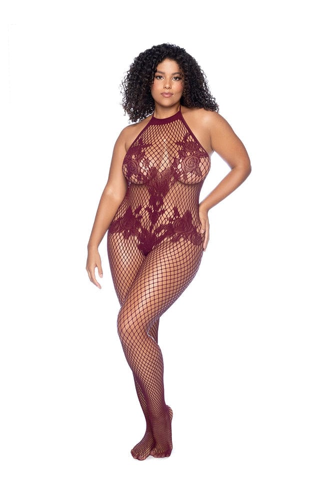 mapale Red / Queen Size Plus Size Black Floral Fishnet Mesh Crotchless Bodystocking SHC-1116X-OSX-CHRY-MA Sexy Plus Size Black Floral Fishnet Mesh Crotchless Bodystocking Apparel &amp; Accessories &gt; Clothing &gt; Pants