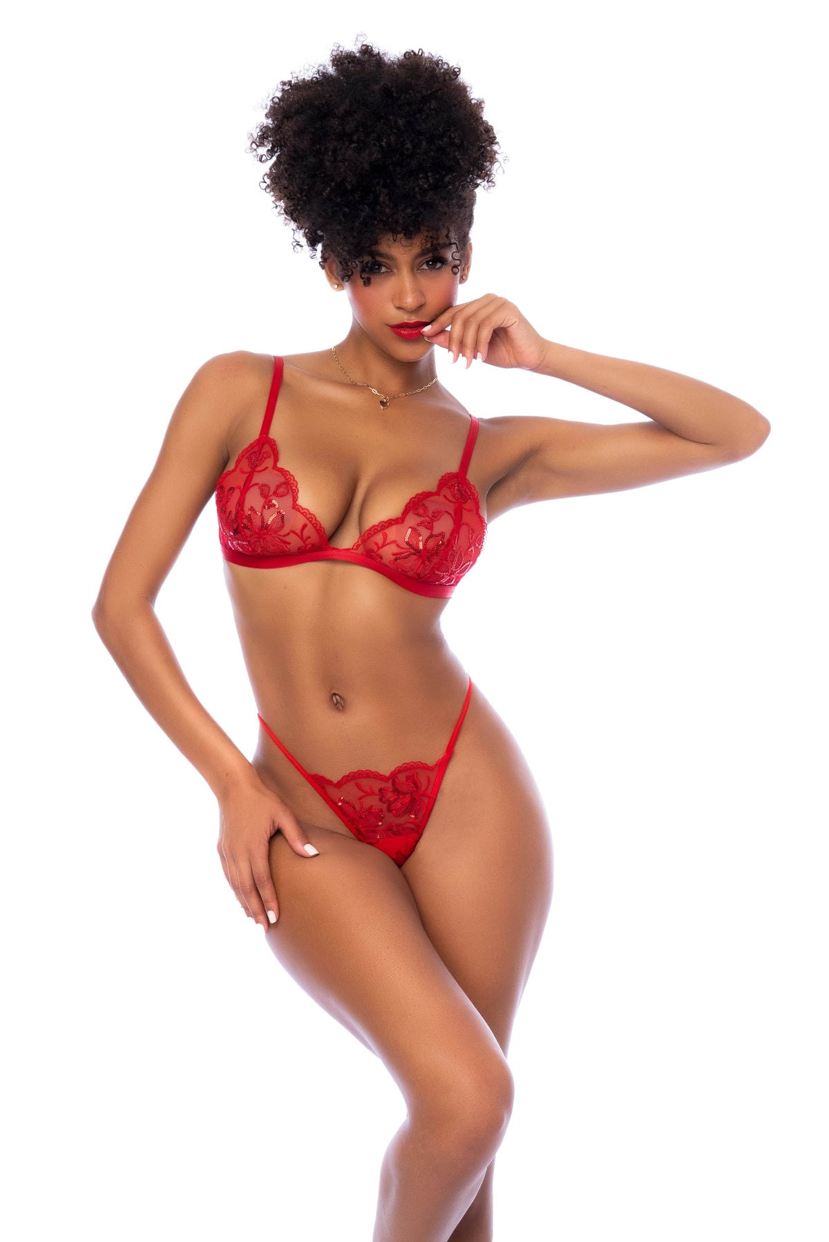 mapale 3 Pc. Red Sequin Mesh Bralette, Garter Belt &amp; Thong Panty  Lingerie 2024 Sexy Red Bralette, Garter Belt &amp; Thong Panty Lingerie Apparel &amp; Accessories &gt; Clothing &gt; Underwear &amp; Socks &gt; Lingerie