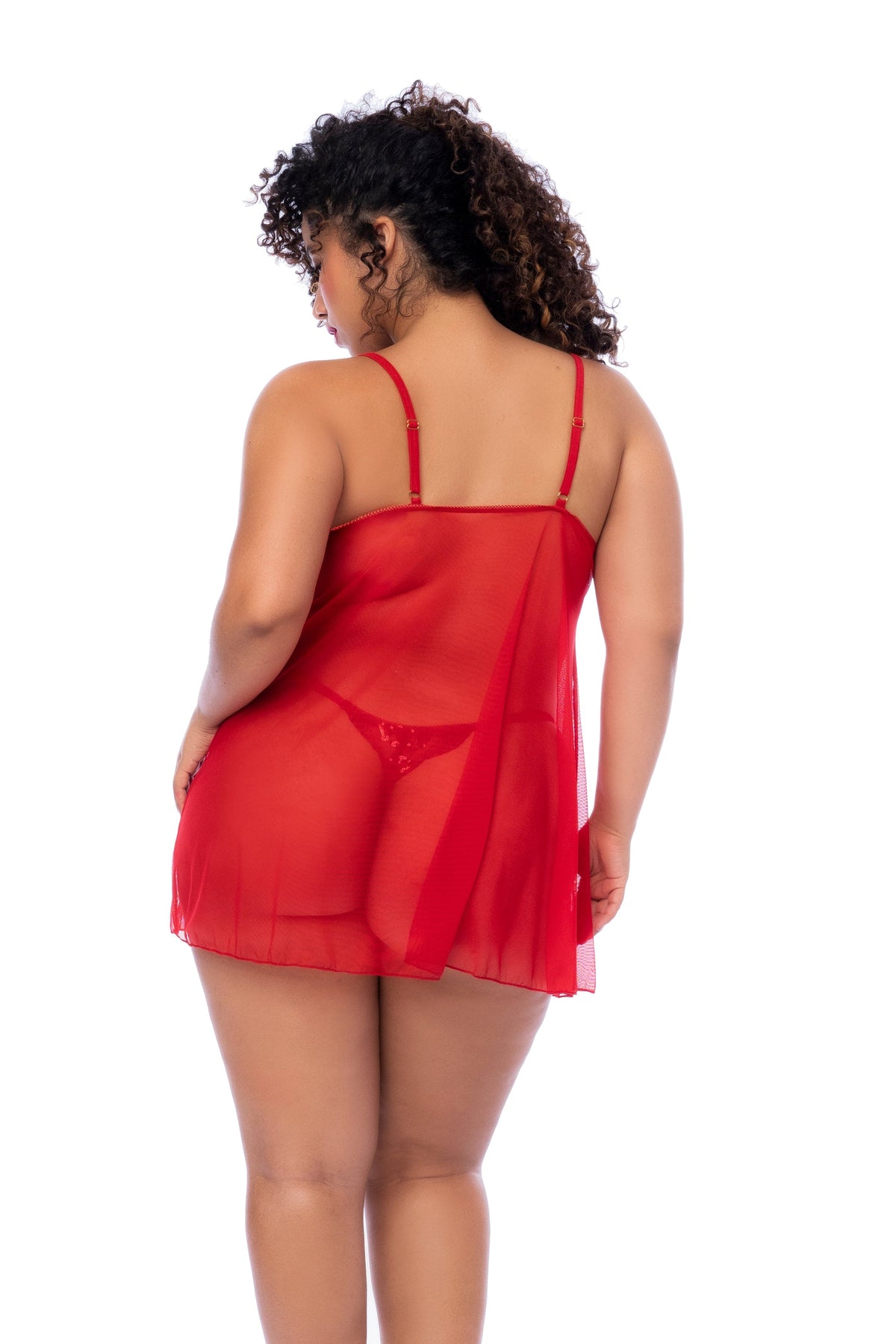 mapale Plus Size Red Sequin Silhouette Babydoll &amp; Thong Panty Lingerie 2024 Sexy Red Sequin Silhouette Babydoll &amp; Thong Panty Lingerie Apparel &amp; Accessories &gt; Clothing &gt; Underwear &amp; Socks &gt; Lingerie