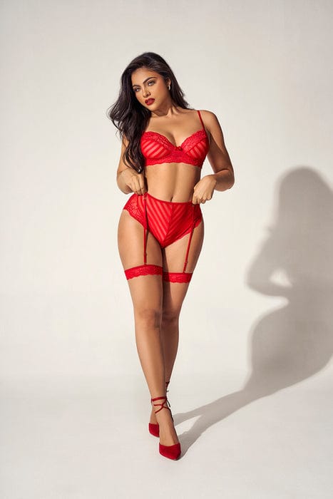 mapale Sexy Red Mesh Heart Lace Top &amp; High Waisted Panty Lingerie 2023 Sexy Black Fringed Halter Triangle Open Back Panty Lingerie Apparel &amp; Accessories &gt; Clothing &gt; Underwear &amp; Socks &gt; Underwear