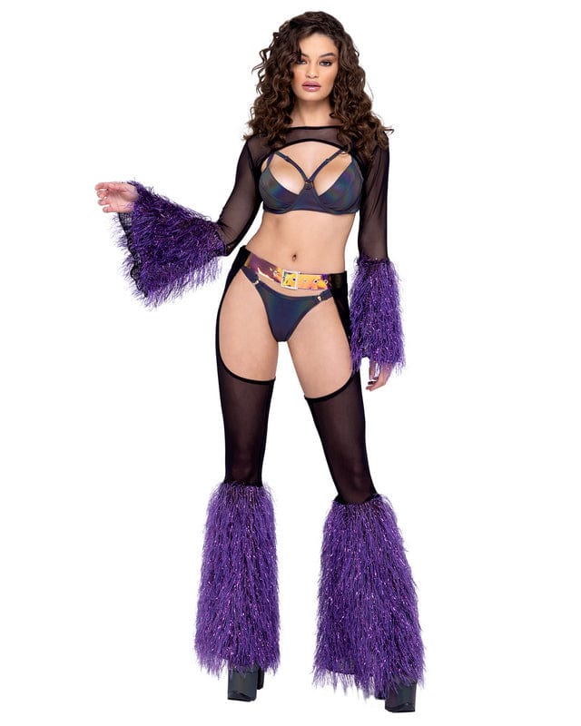 Roma Purple Sheer Faux Fur Bell Sleeve Shrug Festival Ravewear 2023 Purple Sheer Faux Fur Bell Sleeve Shrug Festival Ravewear Apparel & Accessories > Clothing > One Pieces > Jumpsuits & Rompers