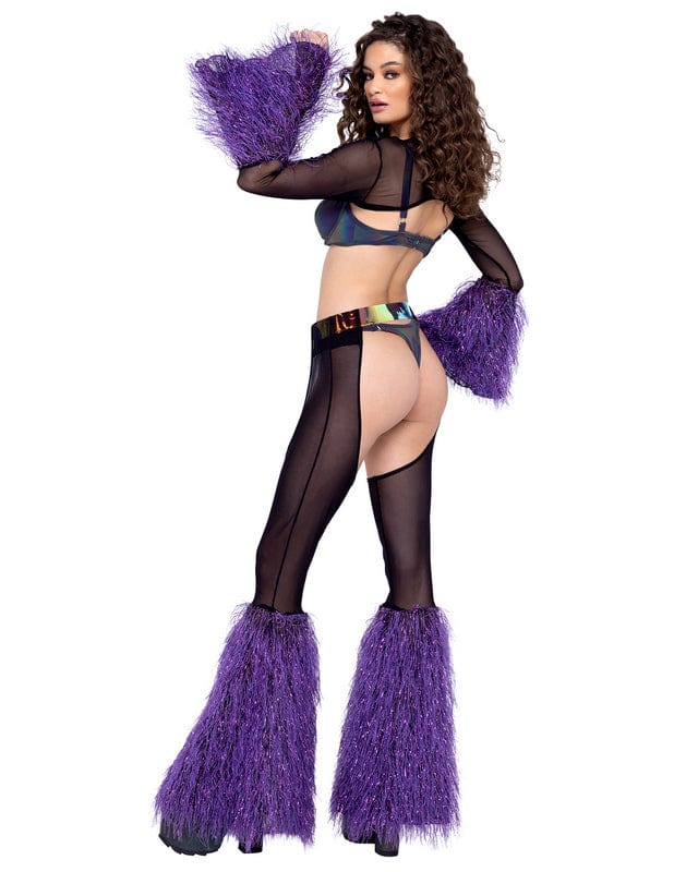 Roma Purple Sheer Faux Fur Bell Sleeve Shrug Festival Ravewear 2023 Purple Sheer Faux Fur Bell Sleeve Shrug Festival Ravewear Apparel & Accessories > Clothing > One Pieces > Jumpsuits & Rompers