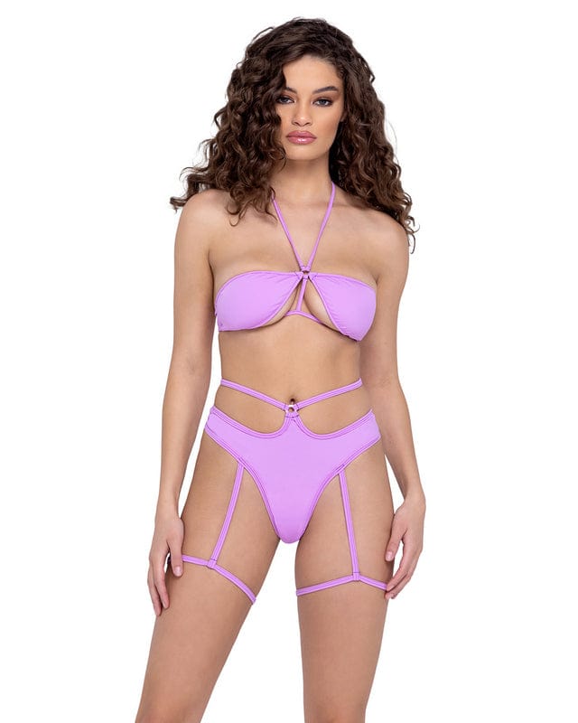 Roma Small / Purple Black Tie Top Bikini Top Festival Ravewear (Many Colors Available) 6323-Lav-S 2023 Sexy Black Tie Top Bikini Top Festival Ravewear  Apparel &amp; Accessories &gt; Clothing &gt; One Pieces &gt; Jumpsuits &amp; Rompers