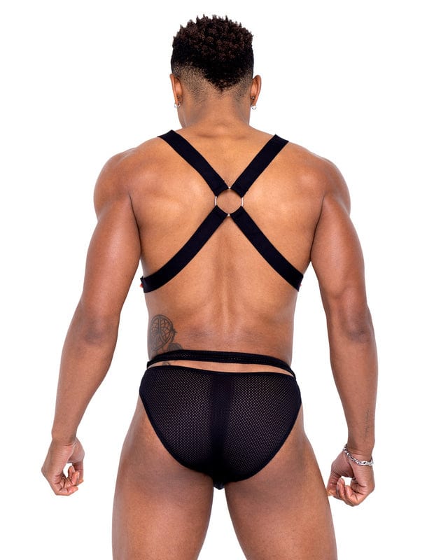 Roma Black Men’s Pride Ring Detail w/ Rainbow Stud Harness (White Also Available) 2023 Sexy Black Men’s Pride Rainbow Stud Harness Top Ravewear Apparel & Accessories > Clothing > Shirts & Tops