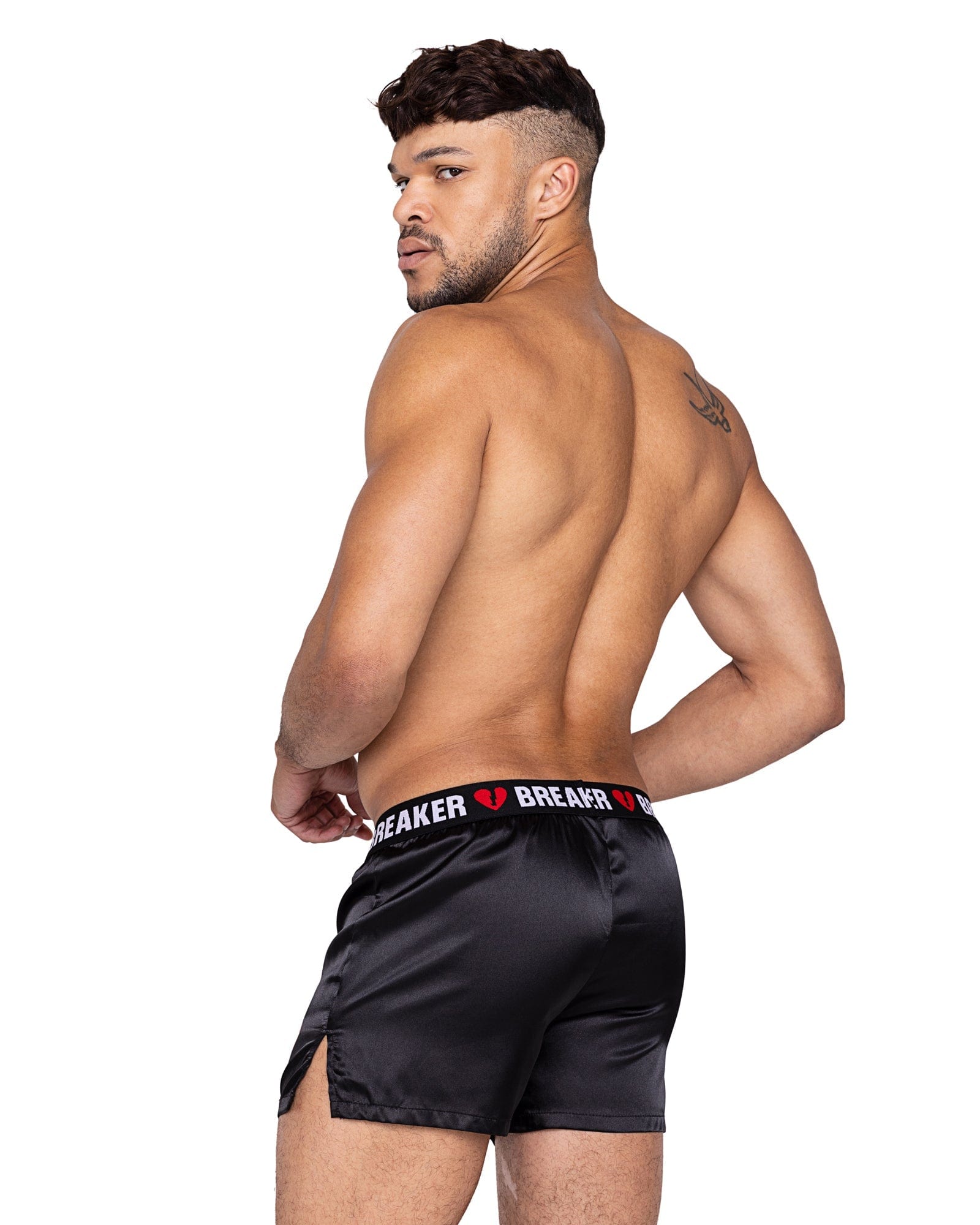 Sexy Black Men's Satin Heartbreaker Boxer Underwear Sexy Black Men's Satin Heartbreaker Boxer Underwear