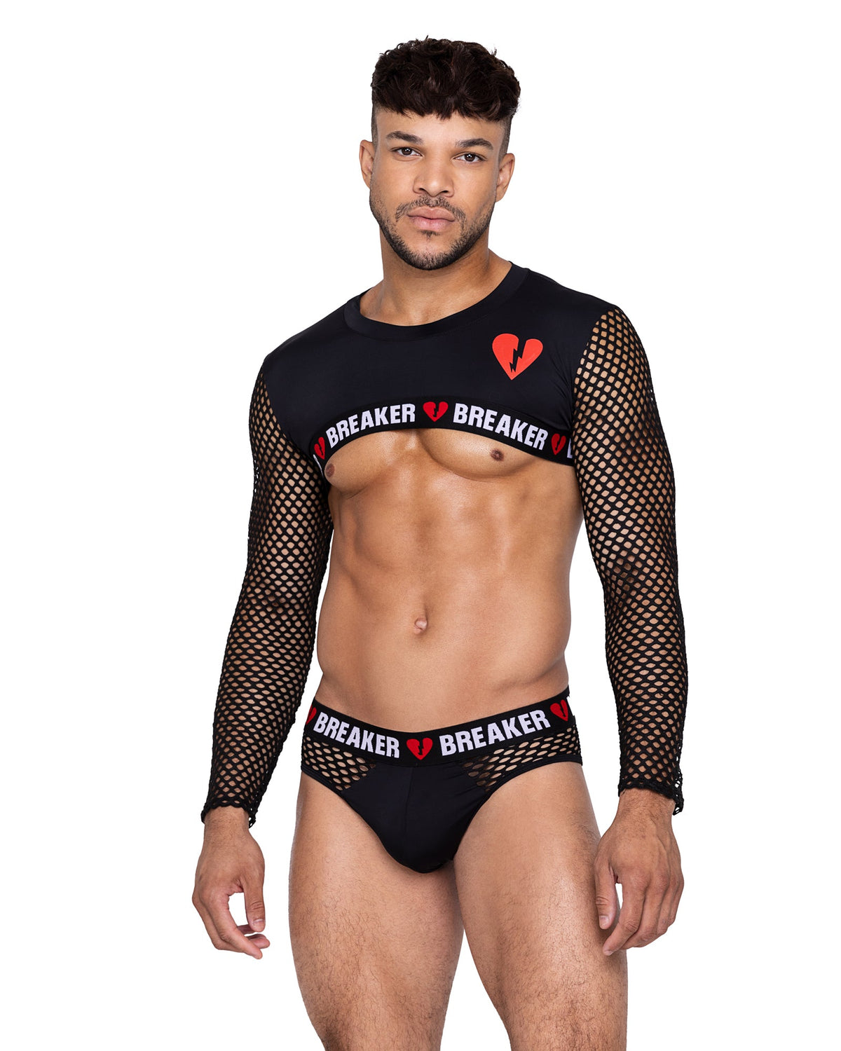 Roma Black / Small Black Men’s Heartbreaker Mesh Net Crop Top LI676-Blk/Red-S Sexy Black Men’s Heartbreaker Mesh Net Crop Top Apparel & Accessories > Clothing > Shirts & Tops
