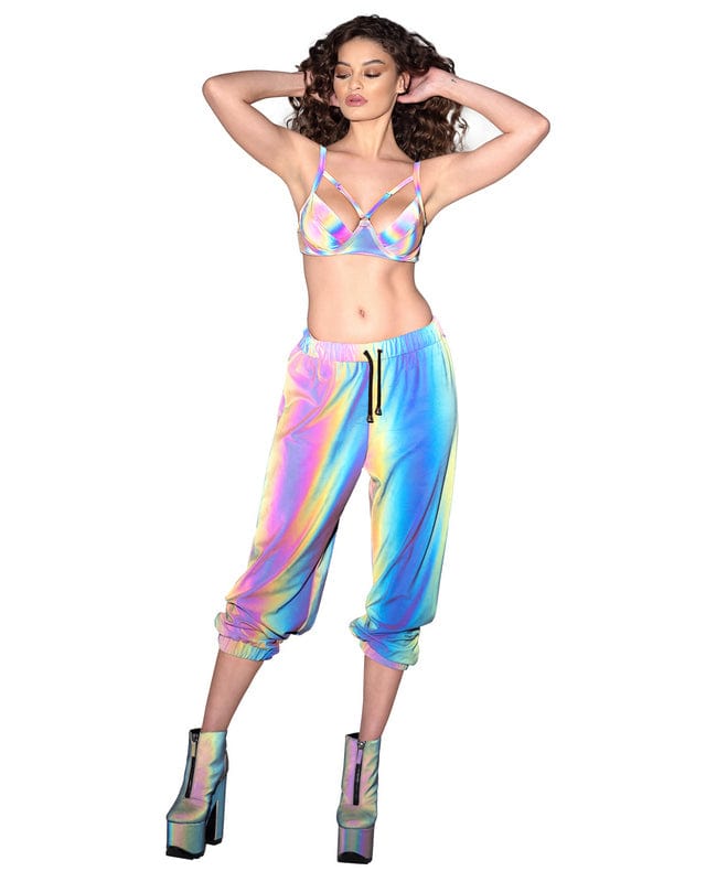 Roma Rainbow Reflective Unisex Joggers Festival Ravewear 2023 Sexy Rainbow Reflective Unisex Joggers Festival Ravewear Apparel &amp; Accessories &gt; Clothing &gt; Shirts &amp; Tops