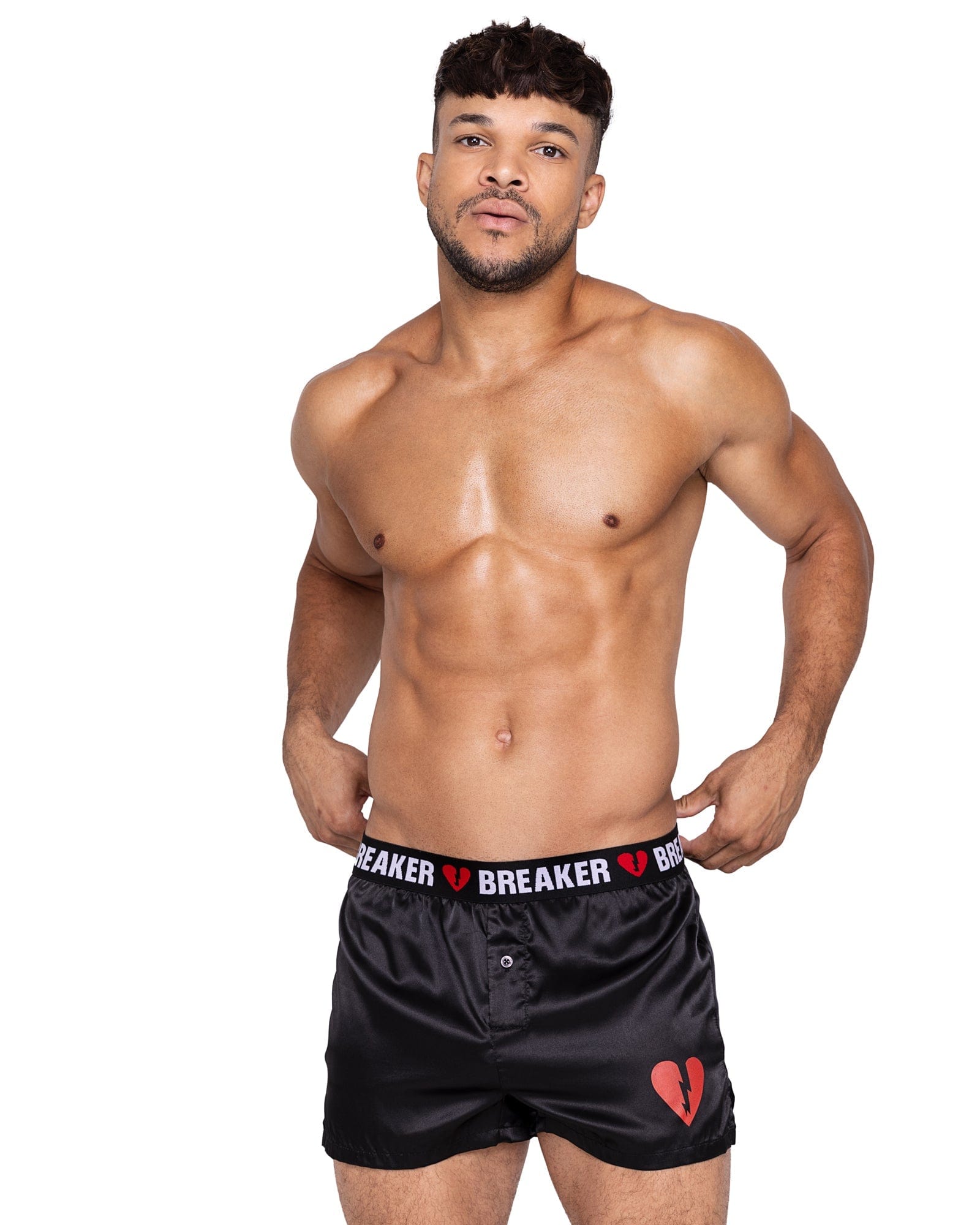 Sexy Black Men's Satin Heartbreaker Boxer Underwear Sexy Black Men's Satin Heartbreaker Boxer Underwear