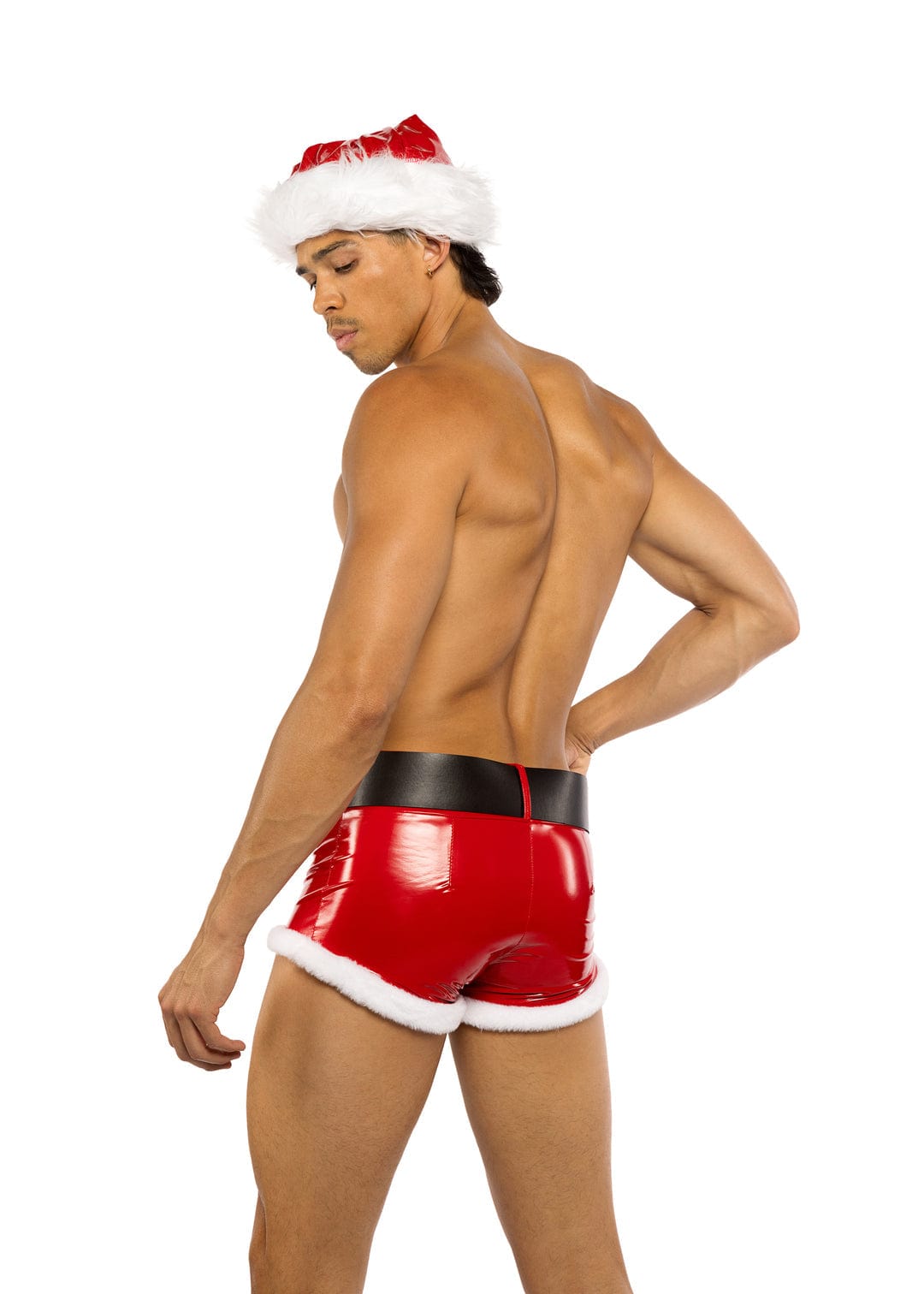 Roma Red / Small 2 Pc Red Vinyl & Faux Fur Men's Santa Sexy Short & Headpiece LI787-Red-S 2024 Sexy Red Vinyl & Faux Fur Men's Sexy Santa Short & Headpiece Apparel & Accessories > Clothing > Underwear & Socks > Lingerie