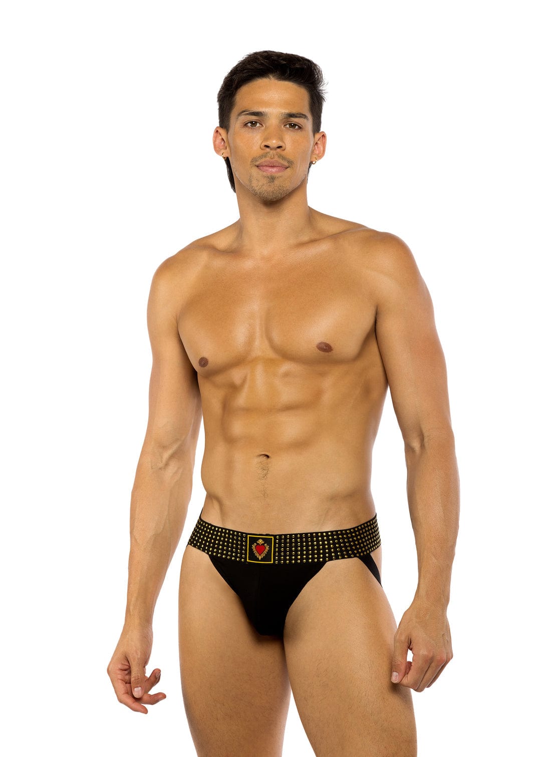 Roma Black / Small Black Sacred Heart w/ Stud Elastic Jockstrap Men Lingerie LI778-Blk-S 2024 Sexy Black Sacred Heart Stud Elastic Jockstrap Men Lingerie Apparel &amp; Accessories &gt; Clothing &gt; Underwear &amp; Socks &gt; Lingerie