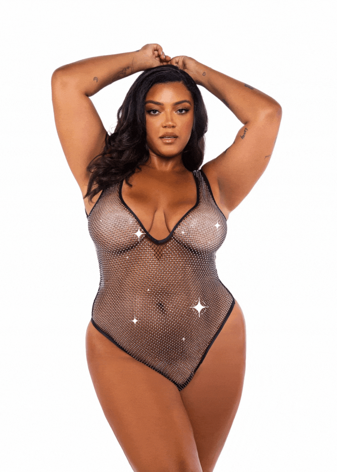 Sexy Black Pink Rhinestone Fishnet Thong Teddy Women's Lingerie Sexy Black Pink Rhinestone Fishnet Thong Teddy Women's Lingerie