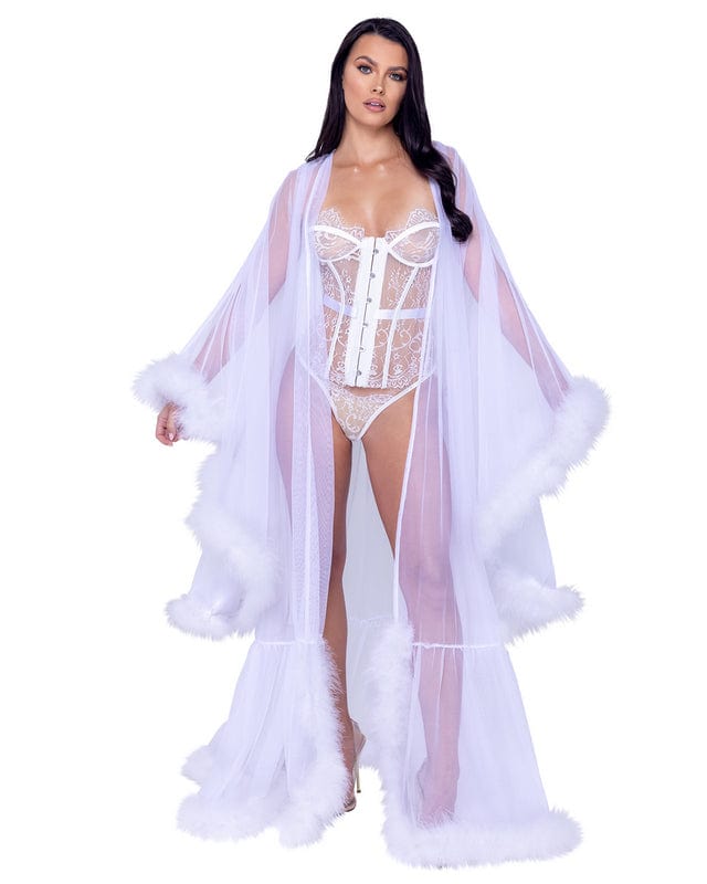 Sexy Sheer White Marabou Hollywood Glam Luxury Robe Lingerie Sexy Sheer White Marabou Hollywood Glam Luxury Robe Lingerie