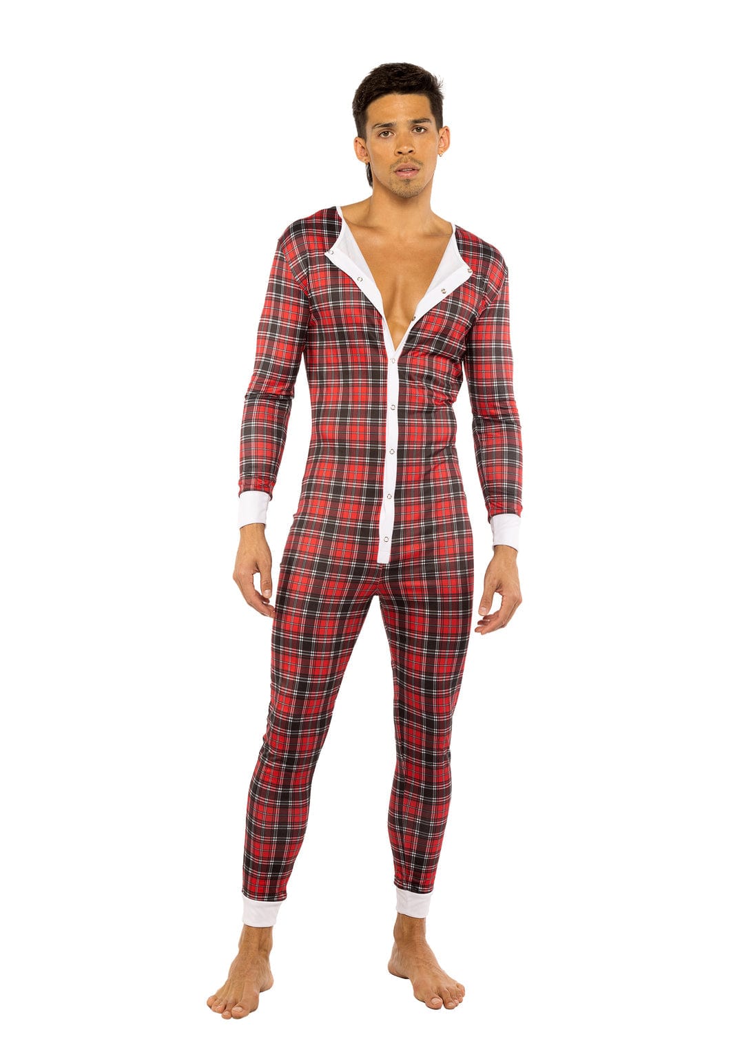 Roma Red / Small Red Plaid Men&#39;s Union Sleep Suit w/ Open Butt Flap LI783-RP-S 2024 Sexy Red Plaid Men&#39;s Union Sleep Suit w/ Open Butt Flap Apparel &amp; Accessories &gt; Clothing &gt; Underwear &amp; Socks &gt; Lingerie