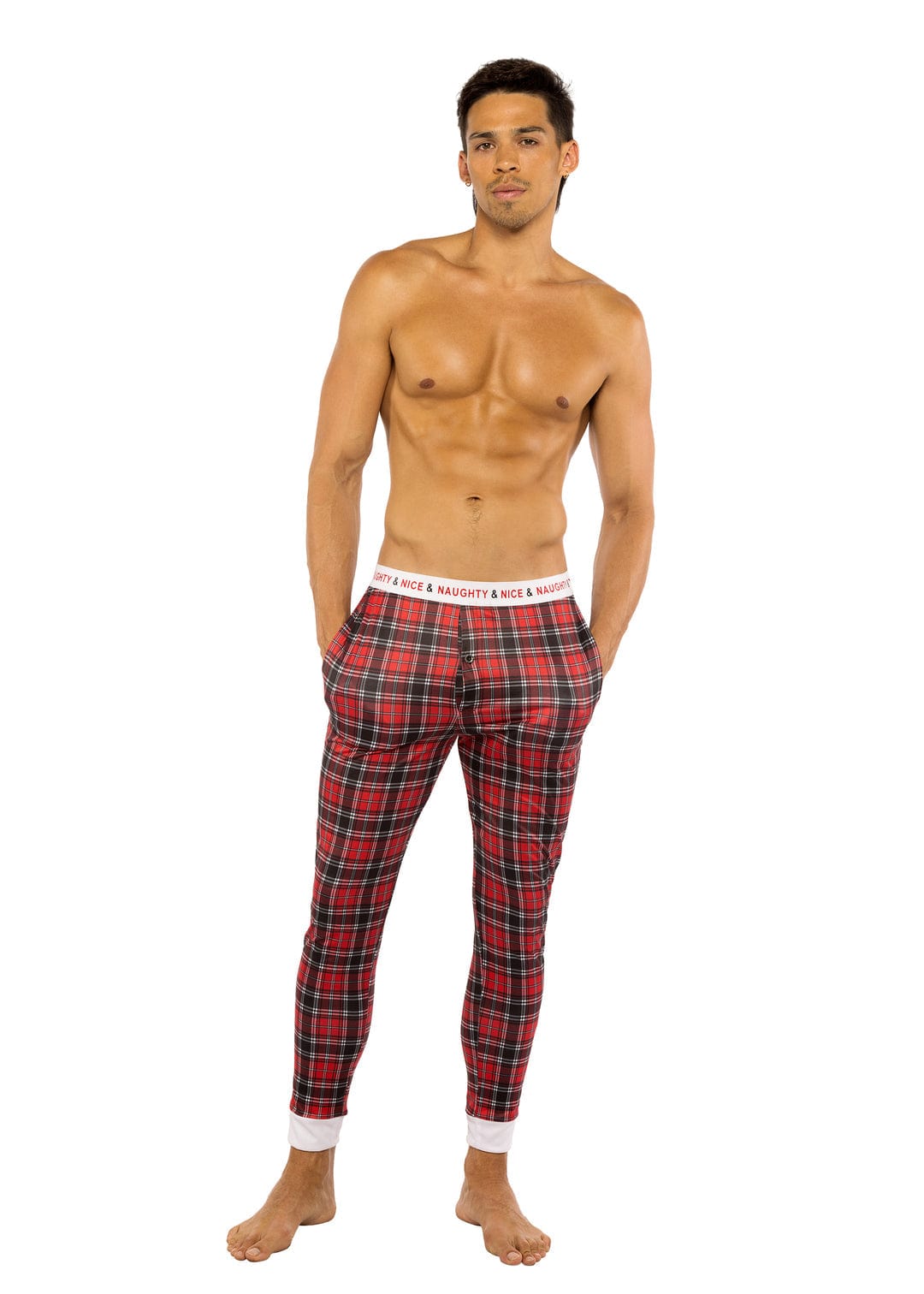 Roma Red / Small Red Plaid Naughty & Nice Men's Sleep Pants LI785-RP-S 2024 Sexy Red Plaid Naughty & Nice Men's Sleep Pants Apparel & Accessories > Clothing > Underwear & Socks > Lingerie