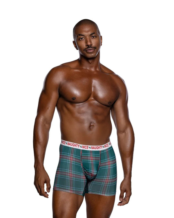 Roma Print / Small Green Plaid Naughty & Nice Modal Knit Men's Boxer Brief LI880-BLK/GRN-S Green Plaid Naughty & Nice Modal Knit Men's Boxer Brief Apparel & Accessories > Clothing > Underwear & Socks > Underwear
