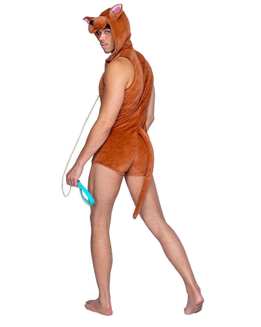 Roma Brown / Small 2 Pc Mens Mystery Pup Halloween Cosplay Costume 6347-Brown-S 2024 Men's Scooby Doo Mystery Pup Halloween Cosplay Costume Apparel & Accessories > Costumes & Accessories