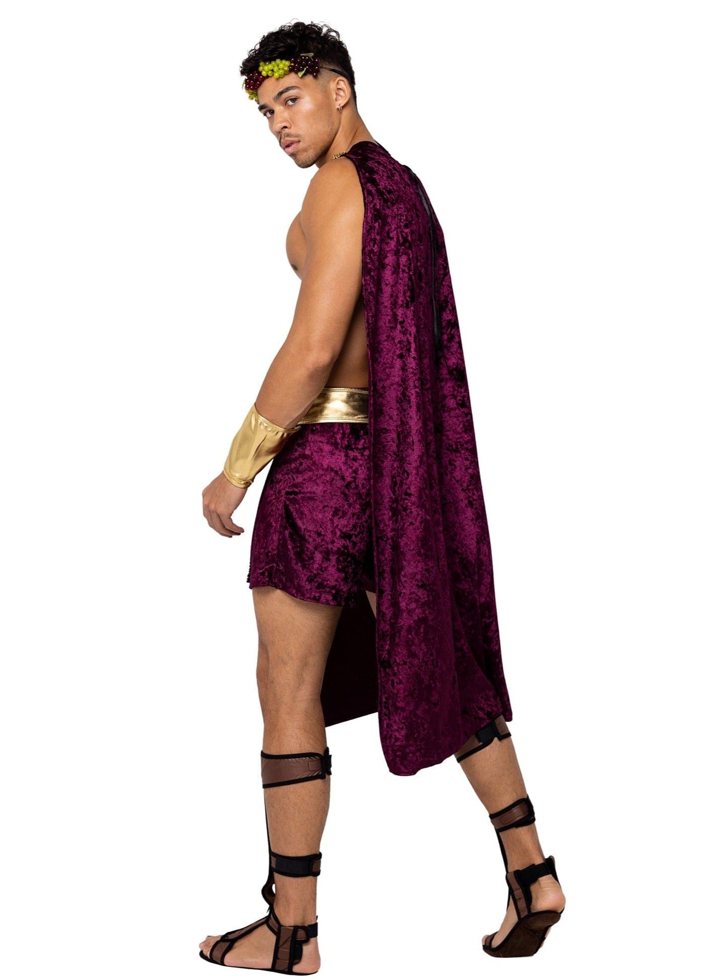 Roma Small / Merlot 4 Pc Men's God of Wine Halloween Cosplay Costume 6202-Merlot-S 2023 Sexy 5 Pc Mighty Pharaoh Mens Halloween Cosplay Costume Apparel & Accessories > Costumes & Accessories