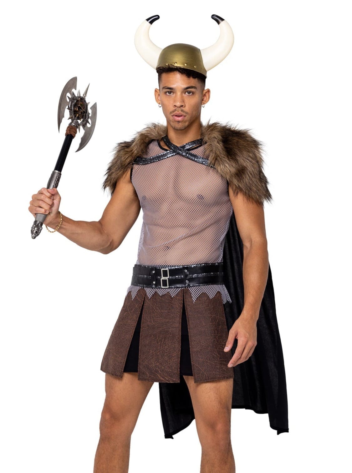 Roma 4 Pc Men&#39;s Valiant Viking Warrior Halloween Cosplay Costume 2023 Sexy 4 Pc Men&#39;s Viking Hunk Halloween Cosplay Costume Apparel &amp; Accessories &gt; Costumes &amp; Accessories