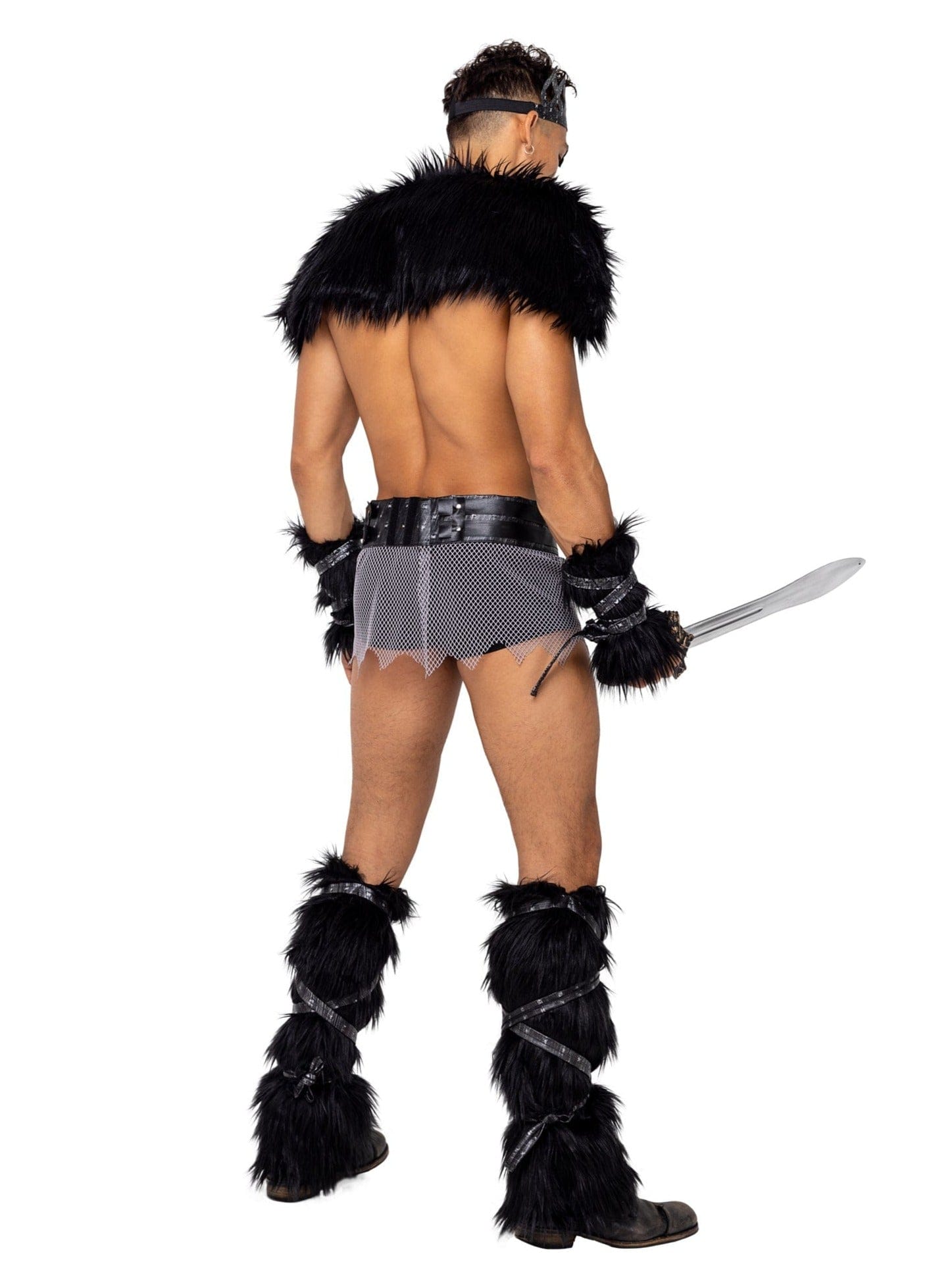 Roma Small / Black 4 Pc Men's Viking Hunk Halloween Cosplay Costume 6169-Blk/Grey-S 2023 Sexy Men's 3 Pc Sergeant Stud Army Halloween Costume Apparel & Accessories > Costumes & Accessories